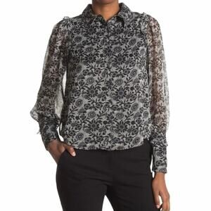 Walter Baker Jeny Ruffle Trimmed Georgette Blouse